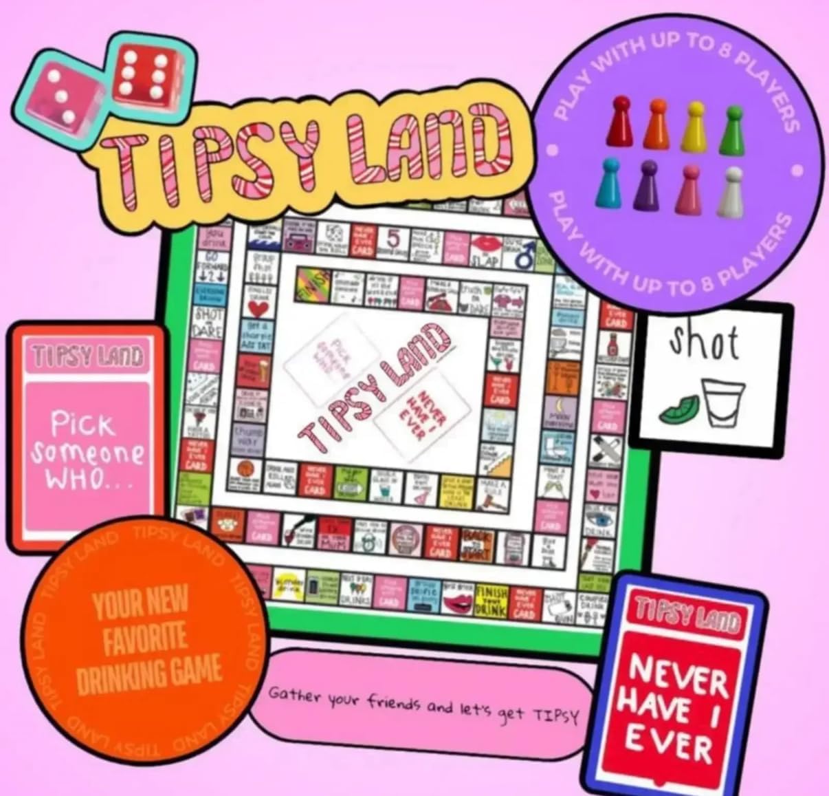 TipsyLand Adult Drinking Game - Party Fun!