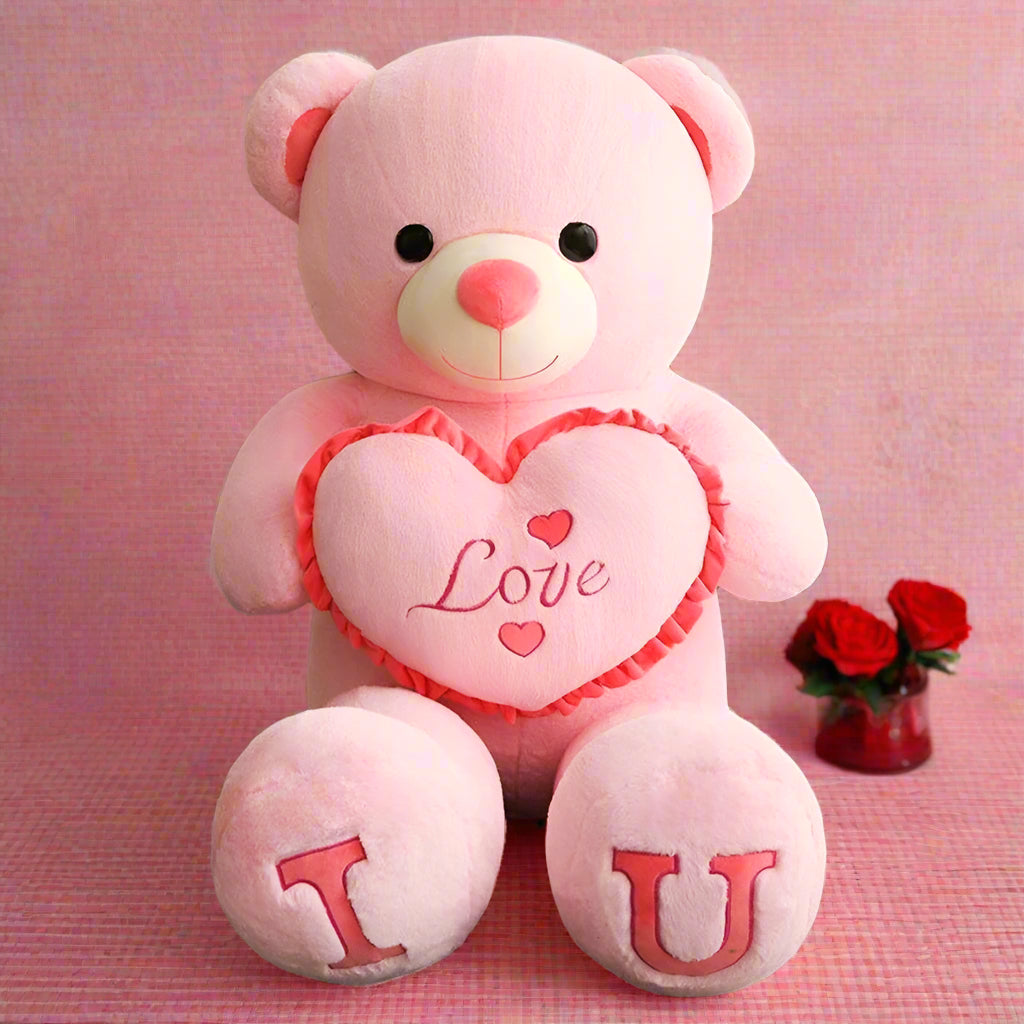 Giant Teddy Bear with Love Heart, Valentine's Day Gift, 100 cm