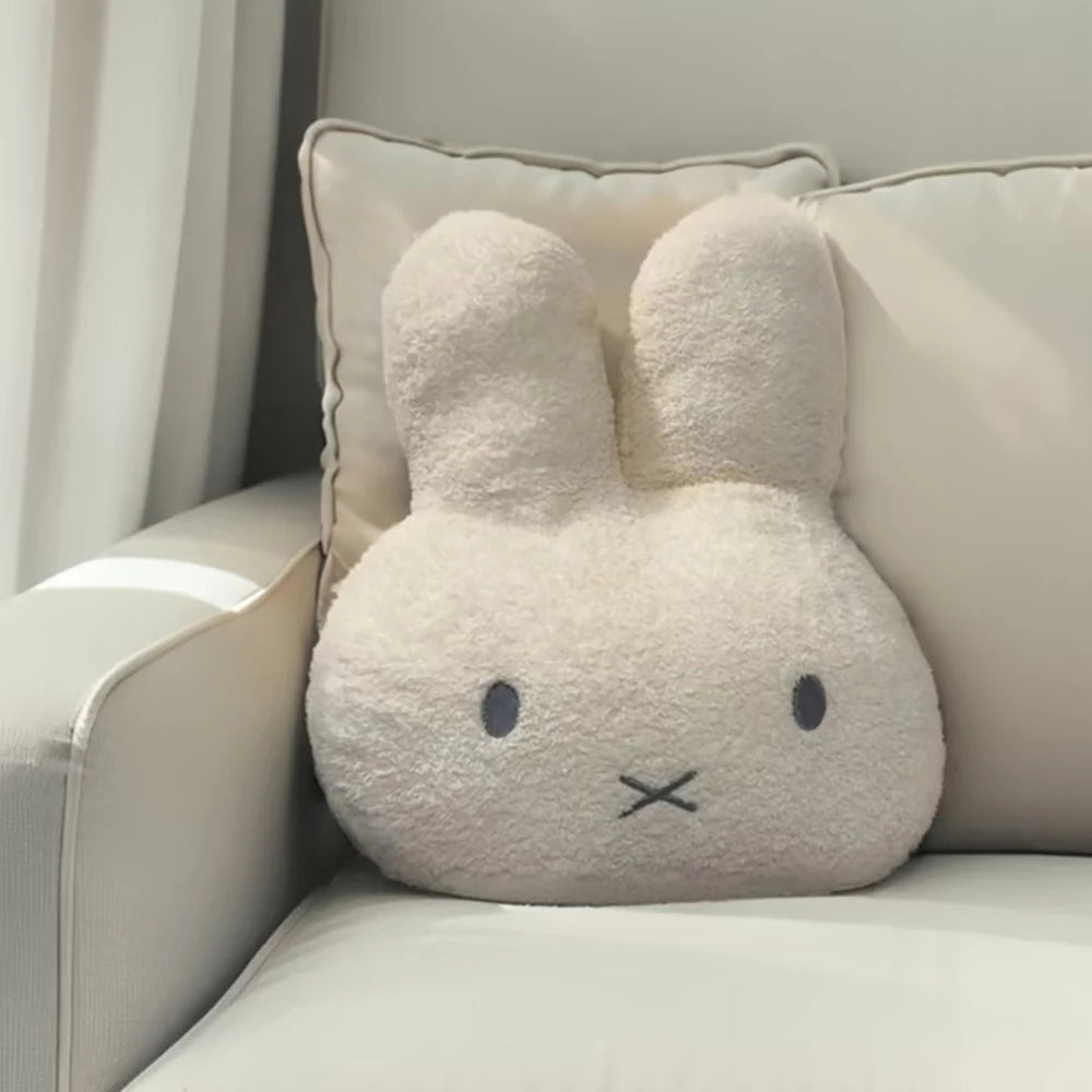 Kawaii Mifi Cute Plush Throw Pillow, Cartoon Rabbit Design, Cotton Filled, Sofa Cushion for Bedroom