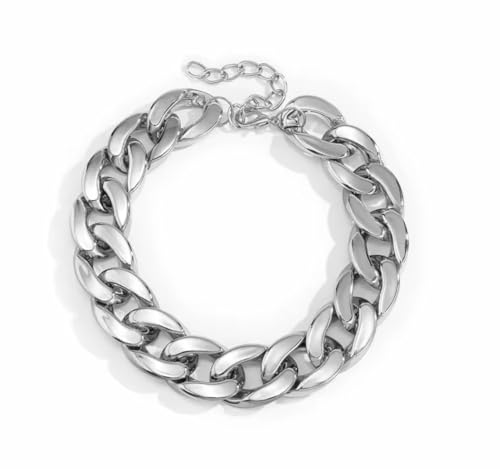 abigail&bleu Chunky Vintage Choker Thick Edge Cuban Gothic Necklace Women Neck Collar Bone Gold Color Stubby Chain Necklaces Charm Party Jewelry