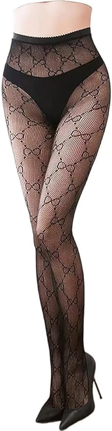 abigail&bleu Fishnet Stockings GG Tights for Women Lace High Waisted Pantyhose Stockings High Waist Stockings
