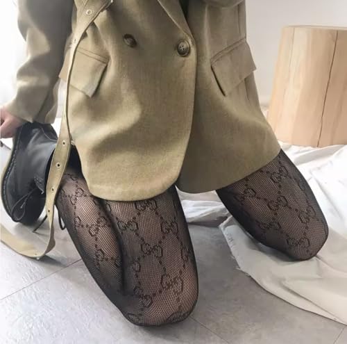 abigail&bleu Fishnet Stockings GG Tights for Women Lace High Waisted Pantyhose Stockings High Waist Stockings