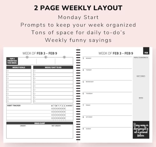 My Brain Has Too Many Tabs Open Planner 2025 Funny Daily Planner for ADHD Adults