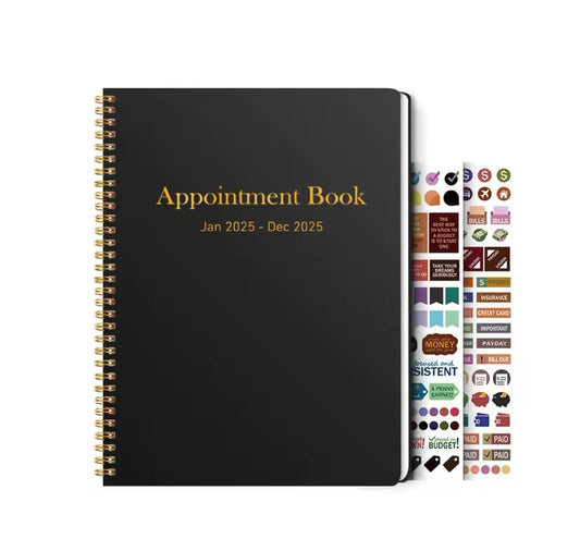 Appointment Planner 2025 Hourly Organizer from 7am - 10 pm, Weekly & Monthly Hourly Schedule Planner from Jan 2025 - Dec 2025, 9" x 11"