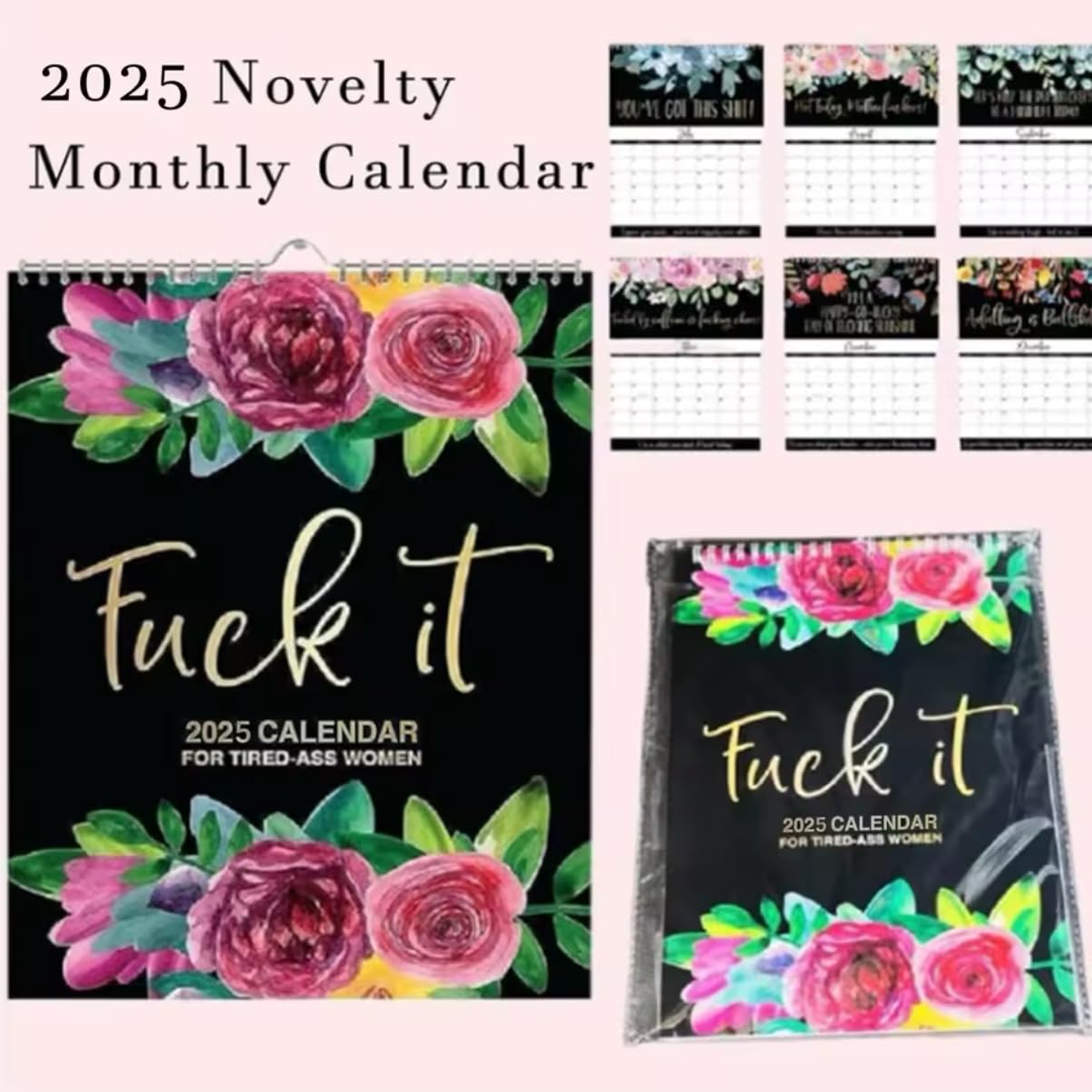 2025 Calendar for Tired-Ass Women | Tired Women Calendar | Fu-ck It Calendar, Hang with Ease, Funny Home Office Wall Calendar - Funny Monthly Calendar Gag Gift for Women