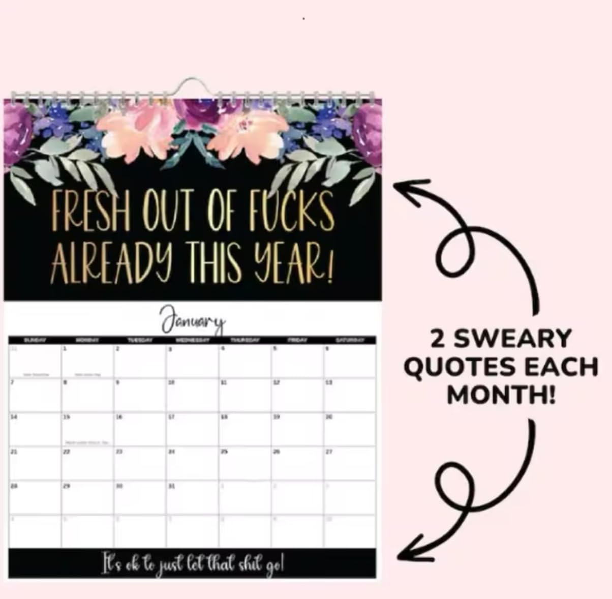 2025 Calendar for Tired-Ass Women | Tired Women Calendar | Fu-ck It Calendar, Hang with Ease, Funny Home Office Wall Calendar - Funny Monthly Calendar Gag Gift for Women