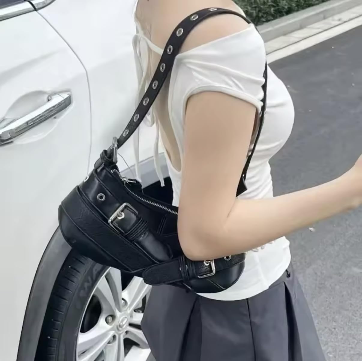 Vintage Deco Motorcycle Shoulder Bag for Women