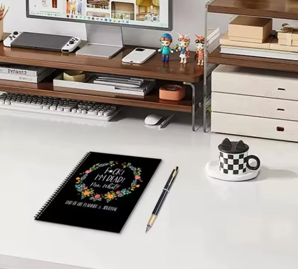 F*ck I'm Dead, Now What? Book End of Life Planner & Journal- Important Document Organizer, for Possessions, Guided Final Arrangements, When I'm Gone Workbook, Notebook for Possessions, Business Affairs, and Final Wishes (Black)