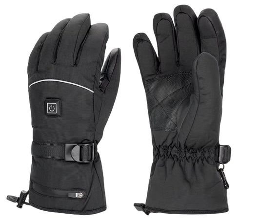 Heated Gloves for Outdoor Winter Activities, Rechargeable, Touchscreen, Waterproof, Black (L)