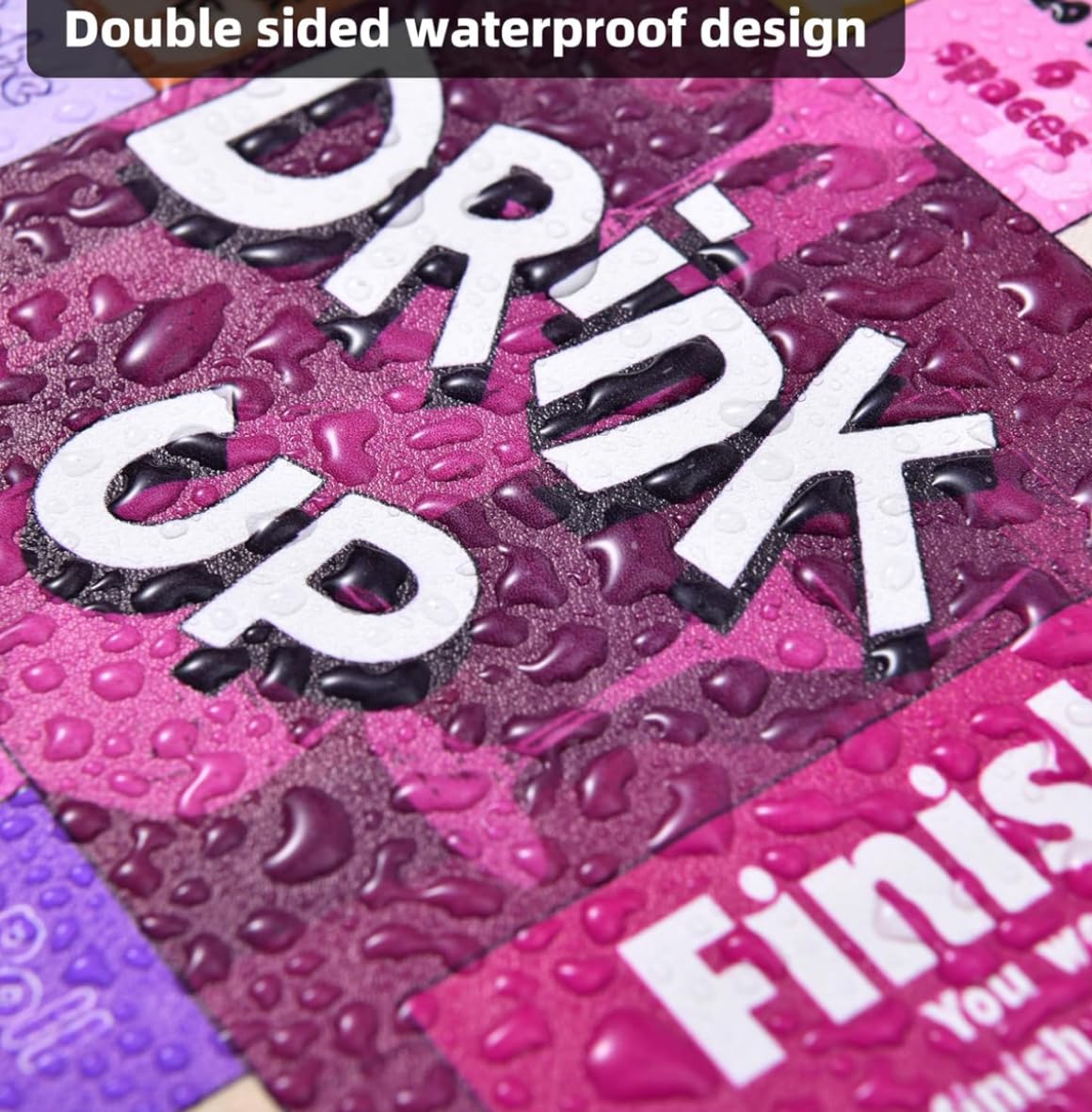 Drink Up Board Game Set with 8 Player Pieces, 2 Dice, 15 x 11 inch Game Board, Party Game for Adults, Interactive Girls Night, Drinking Games, Bachelorette, Age 21+, 2-8 Players