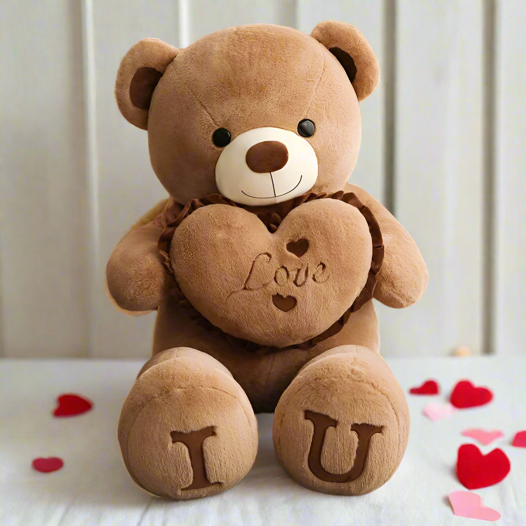 Giant Teddy Bear with Love Heart, Valentine's Day Gift, 100 cm