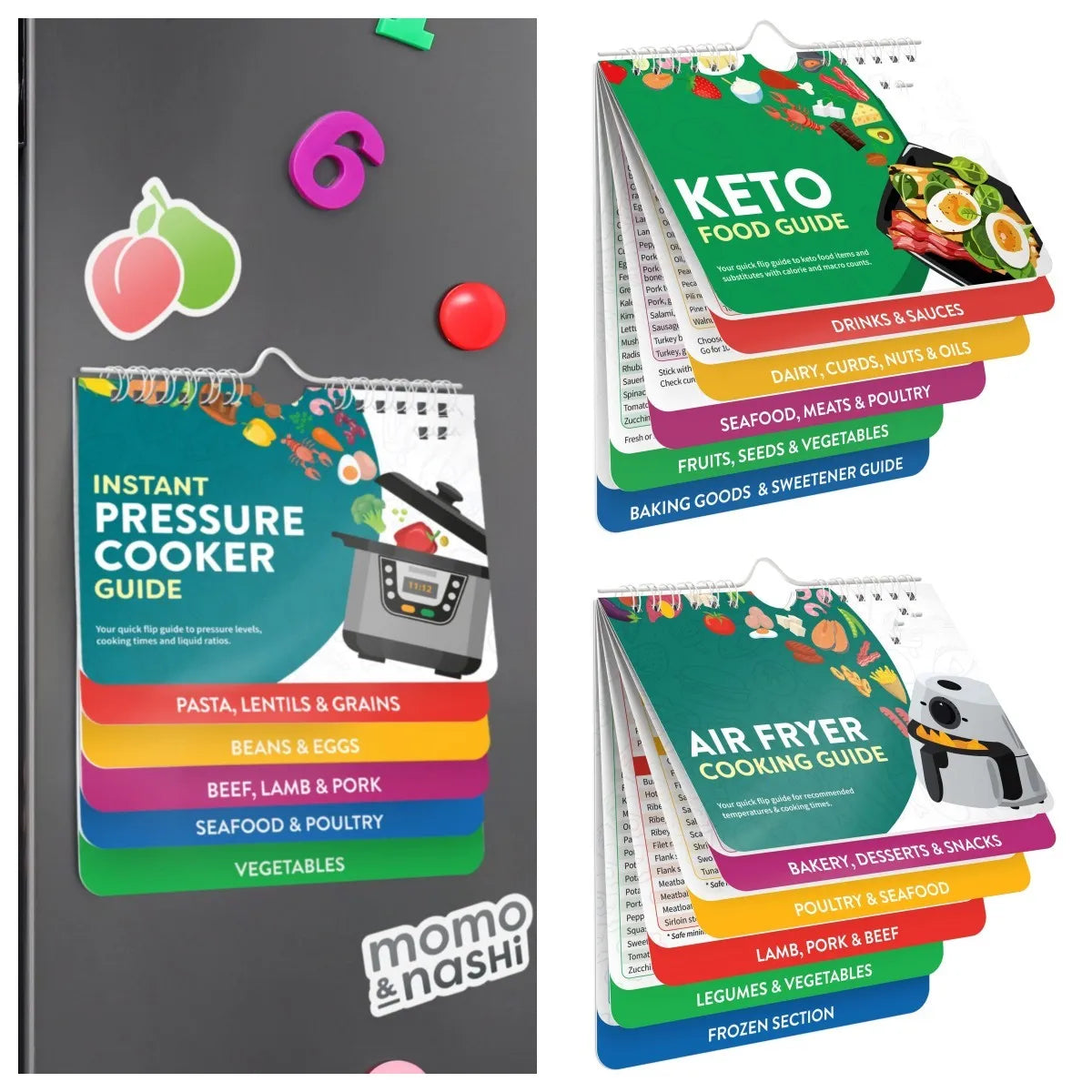 Air Fryer Cookbook Magnetic Cheat Sheet, Guide Booklet, Cookbooks Instant Accessories Oven Cooking Pot Temp Times Chart