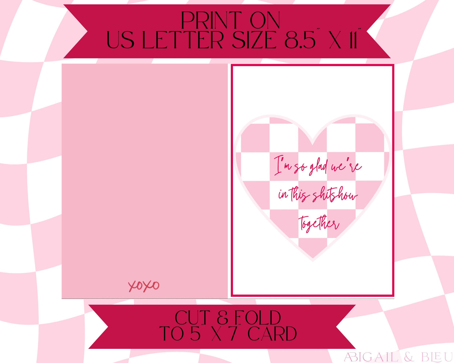 I'm So Glad We're in This ShitShow Together Love Card | Valentines Day | Funny Card | Boyfriend/Girlfriend, BFF, Friendship Card, Galentines